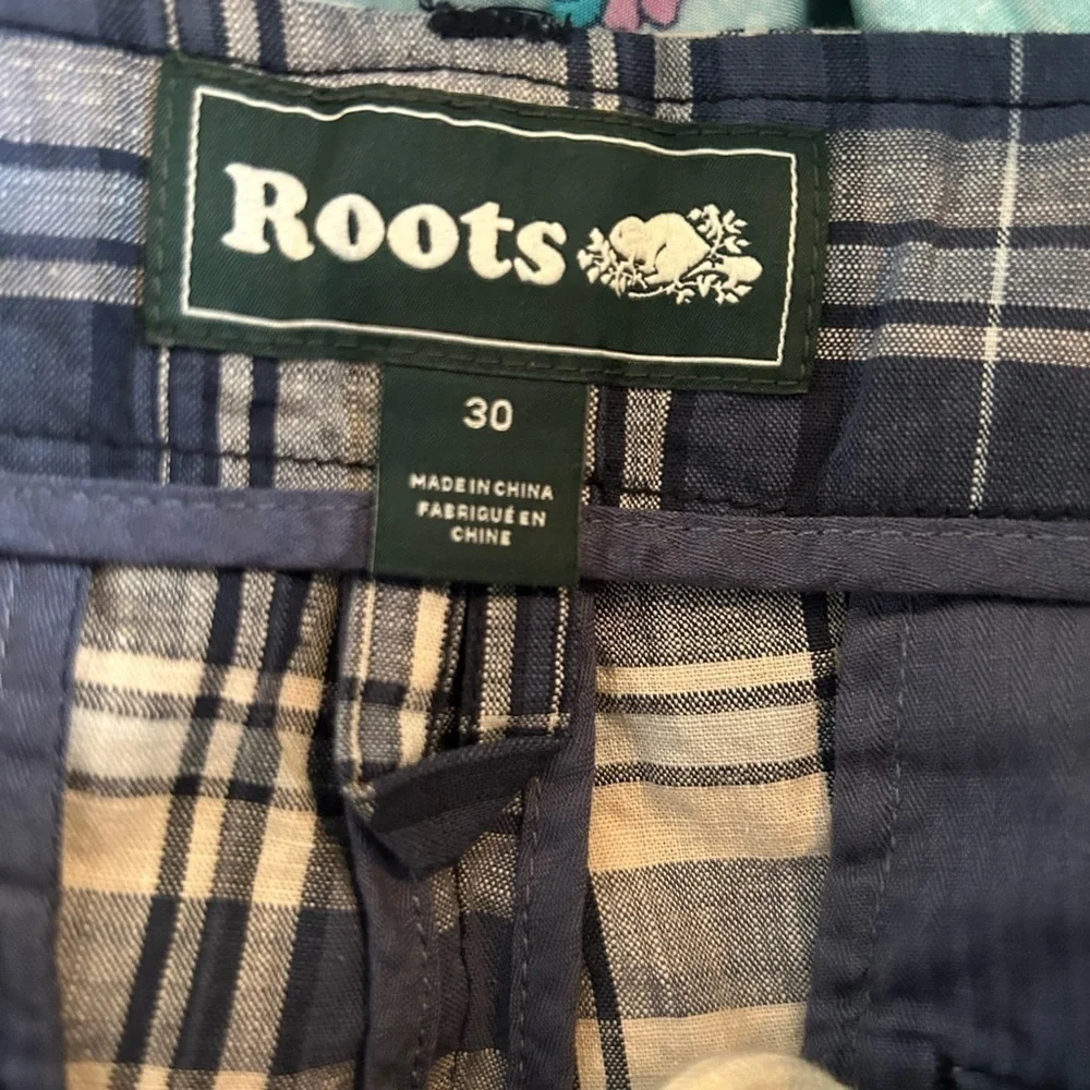 ROOTS-size 30 plaid shirts nwot 100% cotton